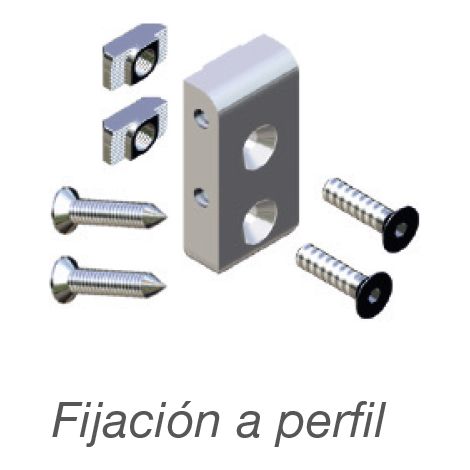 Kit Fijacion Para Soporte Barra (AIRPERFIL) Plata Mate (1/3)