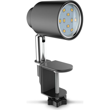 Klemmlampe - 5W, 400lm, LED, mit Stecker, dimmbar, warmweiß, schwarz