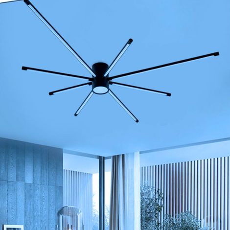 Lampadario plafoniera moderno a led 9 luci da soffitto forma ragno da 42w 3360lm nero luce fredda (1/3)