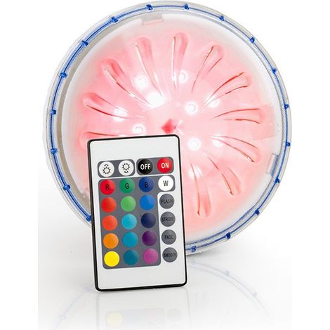 GRE – Éclairage piscine LED 1,8W multicolore – Projecteur étanche pour piscine hors-sol – Ø 15 cm – Télécommande incluse (1/10)