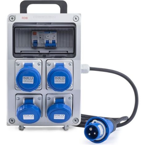 ROSI Quadro Cantiere 220V 4 prese CEE Grigio/Blu - 2240-E