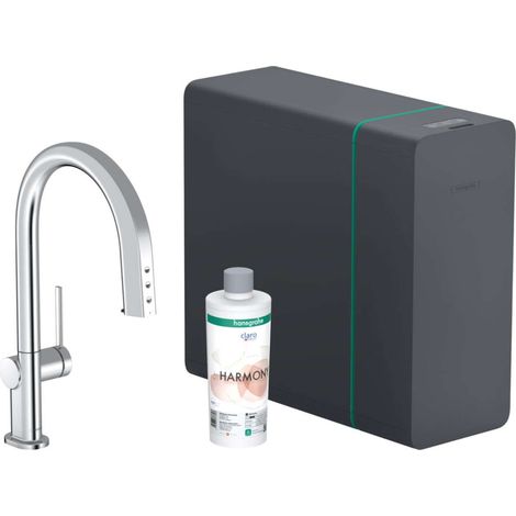 Hansgrohe Aqittura M91 - Spültischarmatur mit ausziehbarem Auslauf, SodaSystem, sBox, verchromt 76836000 (1/5)