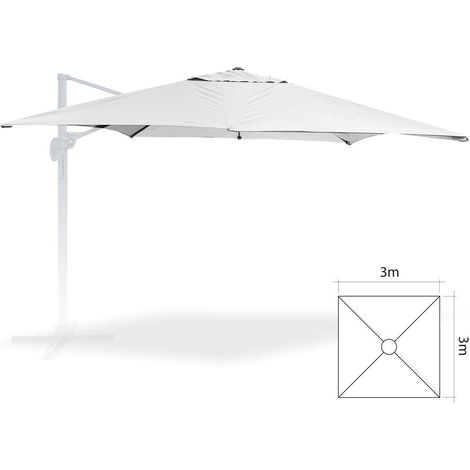 Telo per ombrellone da giardino bianco 3x3 mt Zeus