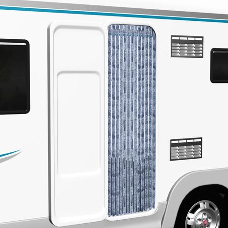 Moustiquaire Porte, Rideau pour Porte, Rideaux Anti Mouche Argenté 90x200 cm Chenille GTY42867 (1/5)