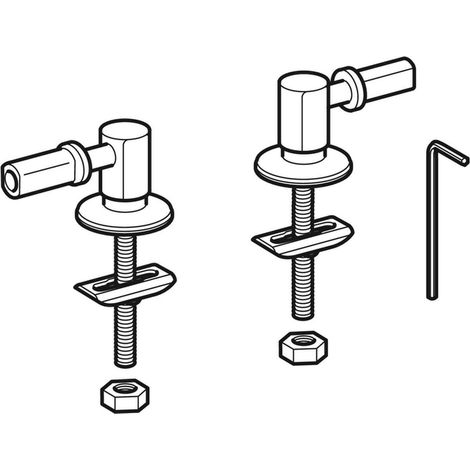 Geberit Scharnierset für WC-Sitz, Befestigung von oben, verchromt, 598018000