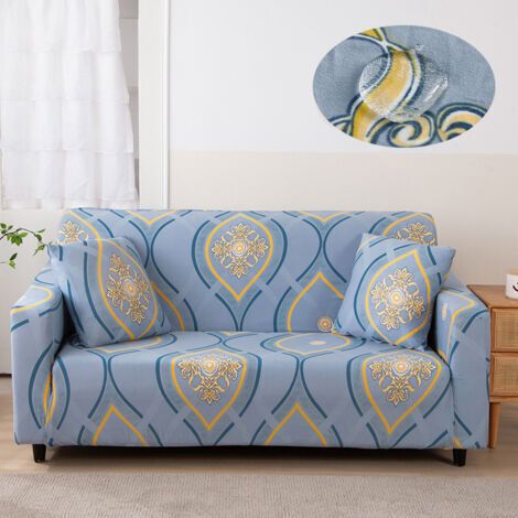 NALOOKAMIC Housse de Canapé 2 Place 140180cm Couverture Canapé avec Accoudoirs Moderne Couvre Canapé Elastique Universelle Revêtement de Canapé Housse de Protection Bleu (1/3)