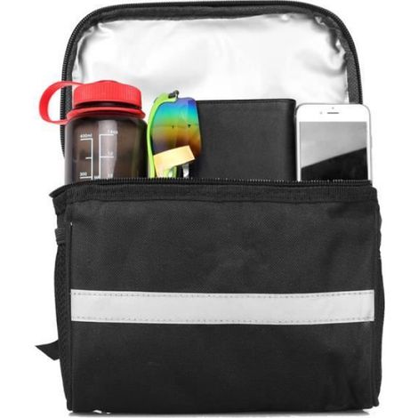 Lixada Vélo Vélo Avant Sac VTT Vélo Guidon Sac Panier Sacoche Glacière Avec Bande Réfléchissante-8 (1/4)