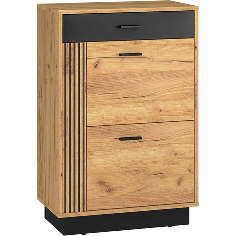 Selsey Vasco - Banco zapatero - 60 cm - efecto roble (1/5)