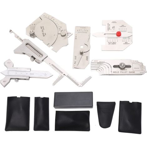6-Piece Corner Weld Gauge Set, Corner Weld Inspection Gauge Set, Threaded Set Includes Hi-Lo Gauge Angle Measuring Tool (1/5)