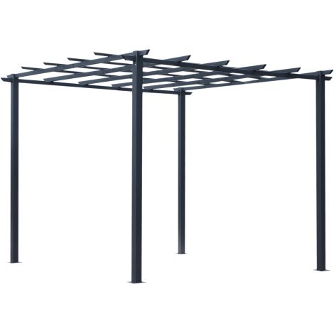Outsunny Rosenpavillon stabiler Pflanzbogen als Rankhilfe wetterfest Metall schwarz 2,97x2,95x2,3m für Garten & Terrasse 
On-Site