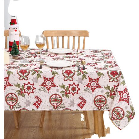 Tischdecke, Wasserdicht, Festliches Design, Stern Stil, 229x132cm (1/2)
