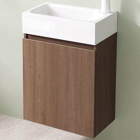 Mai & Mai – Ensemble de meubles de salle de bain avec lavabo suspendu – Dimensions 46x26x63cm – Panneau MDF mélaminé étanche – Montage facile