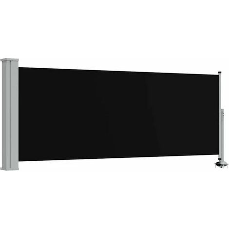 Store latéral rétractable pour terrasse 100 x 300 cm noir (1/5)