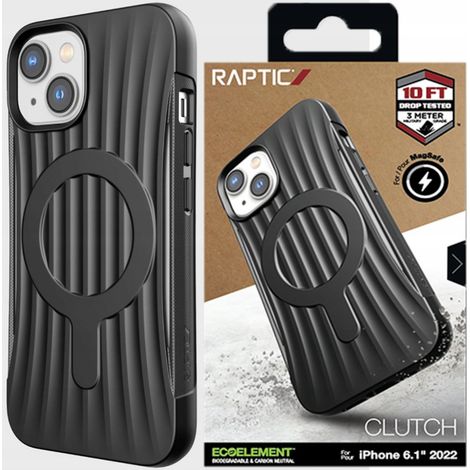 Custodia rigida Raptic X-Doria Clutch Built per iPhone 14 Plus con cover posteriore MagSafe, colore nero. (1/5)