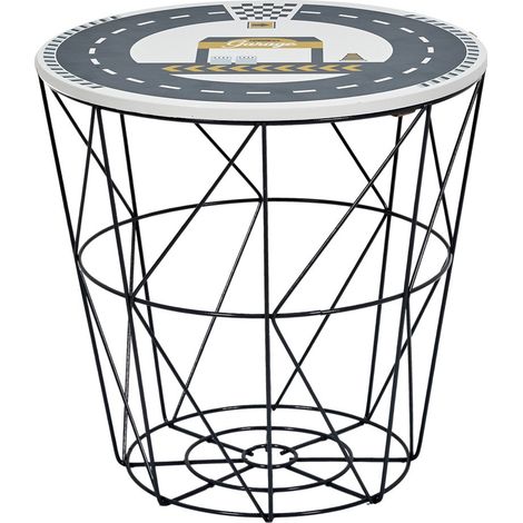 Corbeille de rangement filaire couvercle à motifs Noir - Circuit (1/3)