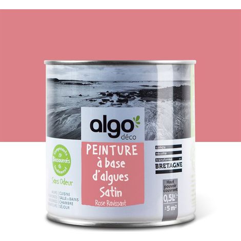 Peinture écologique Algo - Satin - Rose ravissant - 0.5L (1/5)
