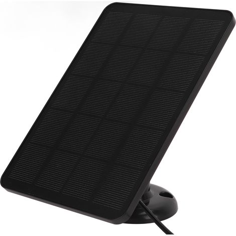 4W 5V monokristallines Silizium-Solarpanel mit Ladekabel für Außenüberwachungskameras, Schwarz (1/5)
