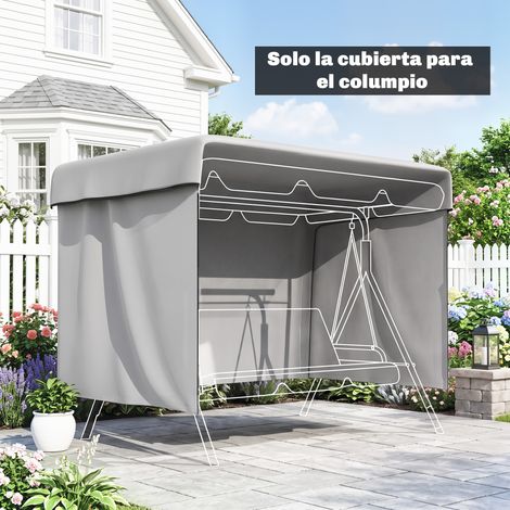 Housse de protection imperméable pour balancelle de jardin 3 places avec fermeture éclair, anti-poussière et coupe-vent, 215 x 155 x 150 cm (1/5)