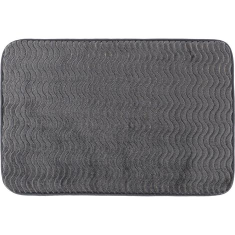 Alfombra poliéster efecto ondas 40x60 cm - gris - Tendance