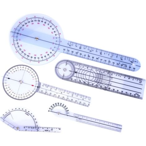Set mit 5 360-Grad-Winkelmessern, 6/8/10 Zoll, medizinische Lineale, Wirbelsäulengoniometer (Set 1) (1/5)