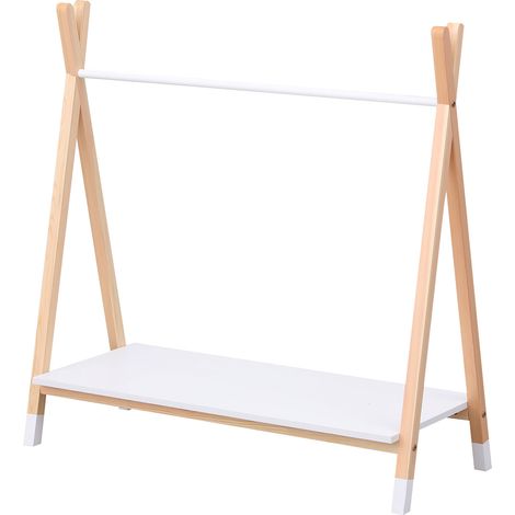 Kindergarderobe aus Holz und Weiß LOU (1/4)