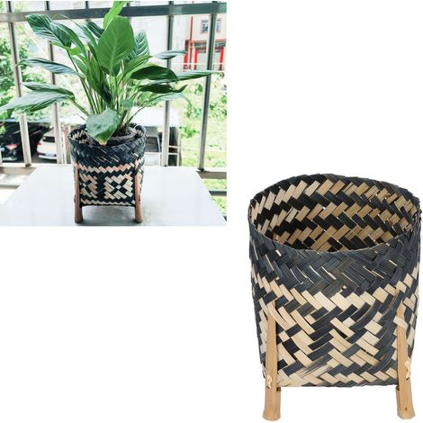 Pots de fleurs de style nordique, paniers en paille tressée, objets artisanaux pour fleurs séchées, fleurs artificielles, décoration intérieure, style champêtre, plantes grasses, pothos, petits pots d (1/5)