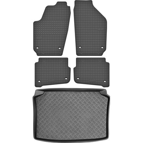 Set di tappetini in gomma per auto e tappetino per bagagliaio per Volkswagen Polo IV Hatchback dal 2002 al 2009.