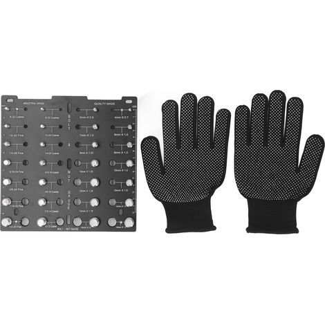 Testeur de filetage pour écrous et boulons, identificateur de vis en alliage d'aluminium, panneau d'identification métrique et américain à 28 trous. (1/5)