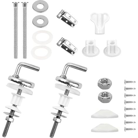 Lot de 2 charnières pour abattant de WC en acier inoxydable (1/5)