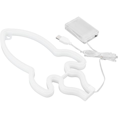 Lampe néon fusée, décoration murale LED en forme de fusée, cadeau mariage/famille/anniversaire/fête, décoration chambre d'enfant, alimentation USB ou piles, rouge (1/5)