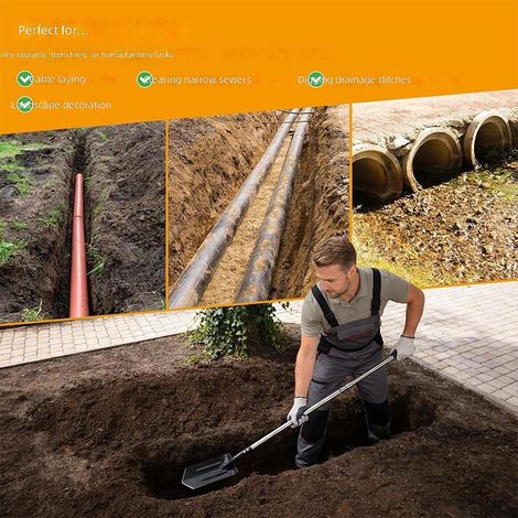 Pelle de jardin en acier inoxydable, outil creusement multifonction détachable (1/5)