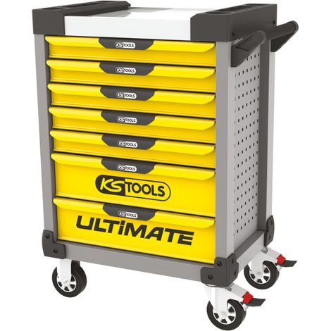 KS Tools - Servante ULTIMATE grise et jaune, 7 tiroirs - 814.0007