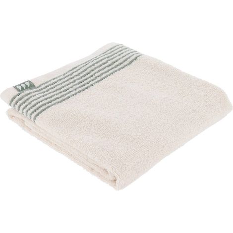 Gestreiftes handtuch 50x90 cm 100% baumwolle - elfenbein salbeigrün - Tendance (1/4)