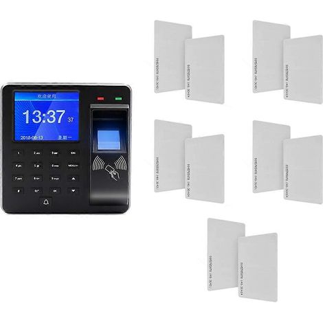 Pointeuse biométrique RFID 125 kHz avec reconnaissance d'empreintes digitales et contrôle d'accès (1/5)