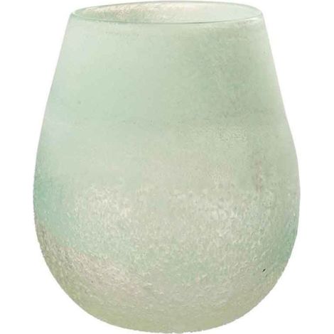 Photophore en Verre Design "Scavo" 22cm Aqua (1/3)