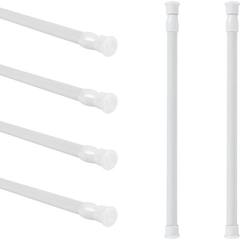 Tringle Rideau Sans Percage Extensible 6 Pièces - Barre de Douche Extensible pour Suspendre Rideau et Armoire (30-50 cm)