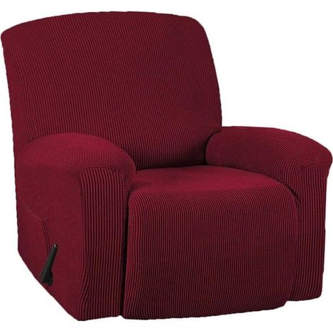 Fauteuil Relax Housse Extensible Jacquard, Couvre-Sofa Élastique Rouge, Protection Meuble Tissu Stretch Spandex pour Fauteuil Inclinable (1/4)