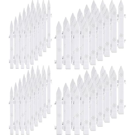 Cloture Décorative Jardin - Cloture Plastique 30 cm x 9 cm - Blanche - 24 Pièces (1/5)