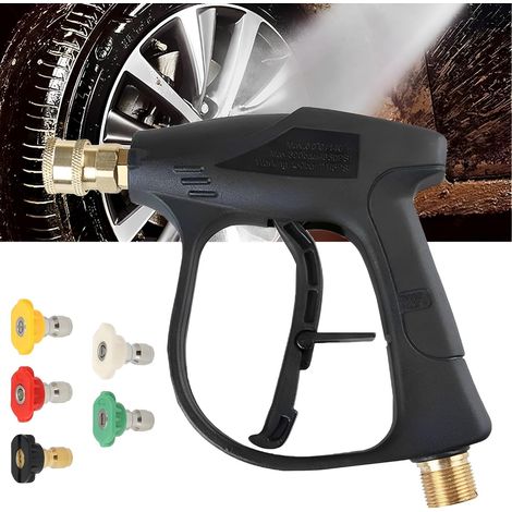 Pistolet de nettoyage haute pression wyfcr avec 5 embouts de buses raccord de nettoyage haute pression raccord 1 / 4 "pour karcher ou lavage de voiture et nettoyage de patio