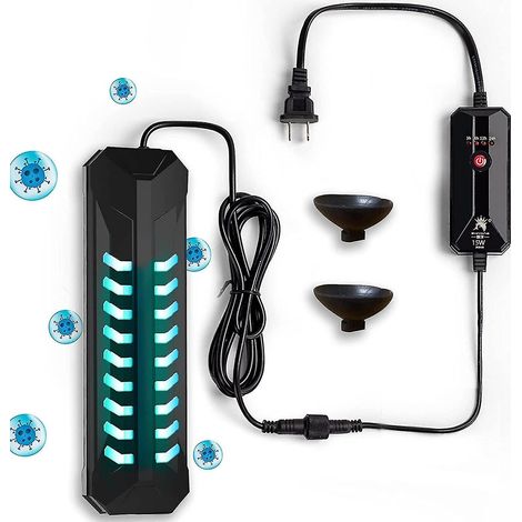 Lampe de nettoyage pour aquarium, lampe de désinfection UV submersible de 15 W avec minuterie (1/5)