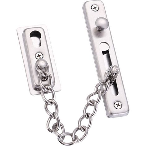Cadena para puerta, Candado de cadena de acero inoxidable, Cadena antirrobo de acero inoxidable, Candado antirrobo, Apto para puertas, Plateado (1/5)