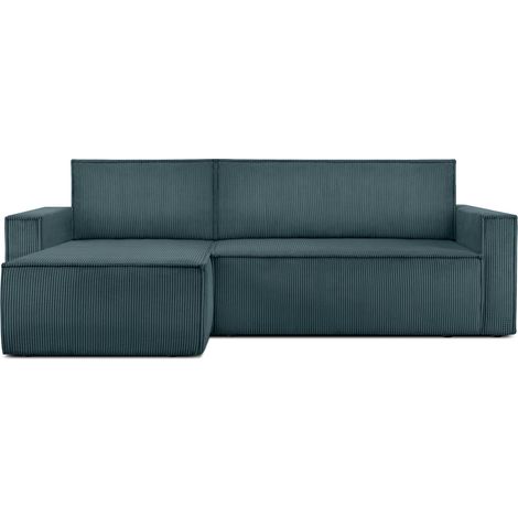 KONSIMO NAPI Ecksofa Big links/rechts, Schlaffunktion mit Cordbezug, Blau (1/5)