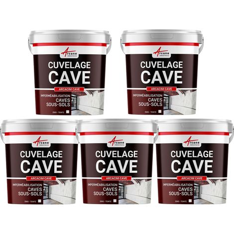 Enduit de cuvelage, hydrofuge, etanchéité cave, garage, sous-sols  Arcacim cave - Offre Spéciale : 5 x 25 Kg Blanc - ARCANE INDUSTRIES