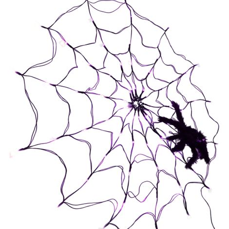 Guirlande lumineuse d'araignée violette à 96 LED avec araignée, 8 modes d'éclairage, décorations d'Halloween pour l'intérieur et l'extérieur (jardin, cour, maison, patio) (Violet) (1/5)