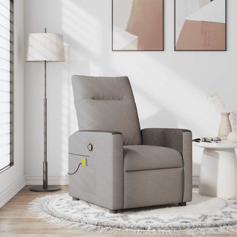 Massagesessel Taupe Stoff