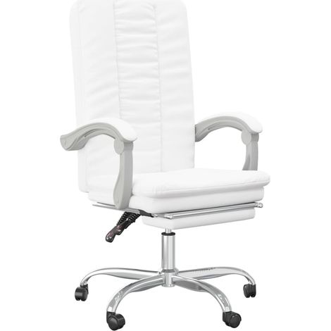 Maison Exclusive - Fauteuil inclinable de bureau Blanc Similicuir