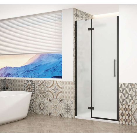 Gelco Trinity - Puerta de ducha de 80 cm, izquierda, cristal esmerilado/negro GT1280ML-B (1/5)