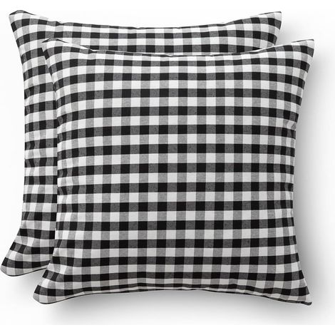 Dekokissen 45 x 45 cm mit Reißverschluss, aus weicher und atmungsaktiver Baumwolle, schwarz.