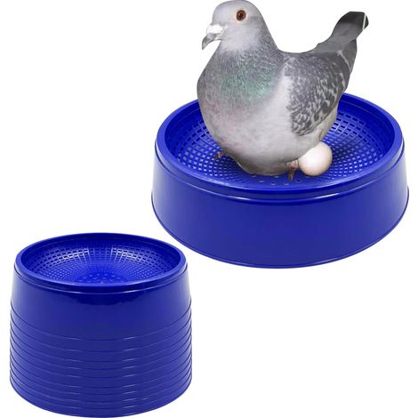 Lot de 10 nids en plastique pour pigeons, cailles et petits oiseaux – Accessoires pour cage – Élevage et couvage (1/3)