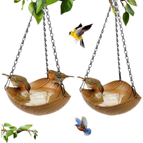 Abreuvoir Oiseaux Exterieur, 2 Pièces Mangeoire Oiseaux à Suspendre (1/5)